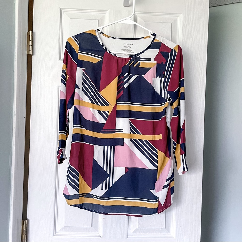 Van Heusen mixed media blouse